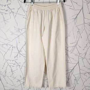 Mexico Lindo Ivory Cream 100% Cotton Pull On Wide Leg Pants
